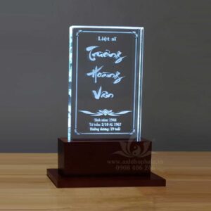 Bài vị khắc laser 12x20 k hình