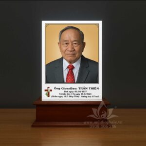 Ảnh thờ pha lê công giáo in màu 15x21cm đế ngang