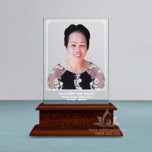 Ảnh thờ in màu không nền 22x30cm đế ngang chạm sen