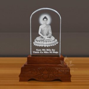 Đức phật bổn sư khắc laser 12x20cm