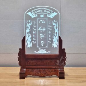 Cửu huyền thất tổ khắc laser pha lê 22x30cm