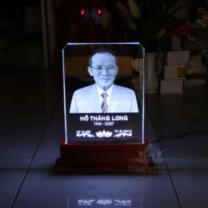 Ảnh thờ pha lê khắc laser 22x30 vát cạnh