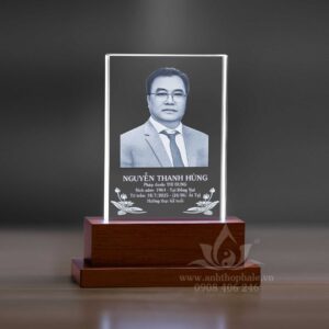 Ảnh thờ pha lê khắc laser 10x15cm đế trơn - 02