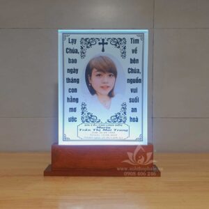 Bài vị pha lê công giáo in màu 22x30cm - 01