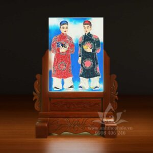 Ảnh thờ pha lê in hình Cậu Tài Cậu Quý 22x30cm