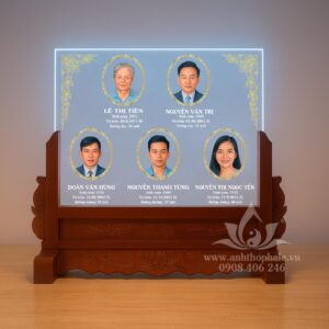 Ảnh thờ pha lê in màu k nền 40x30cm nhiều người